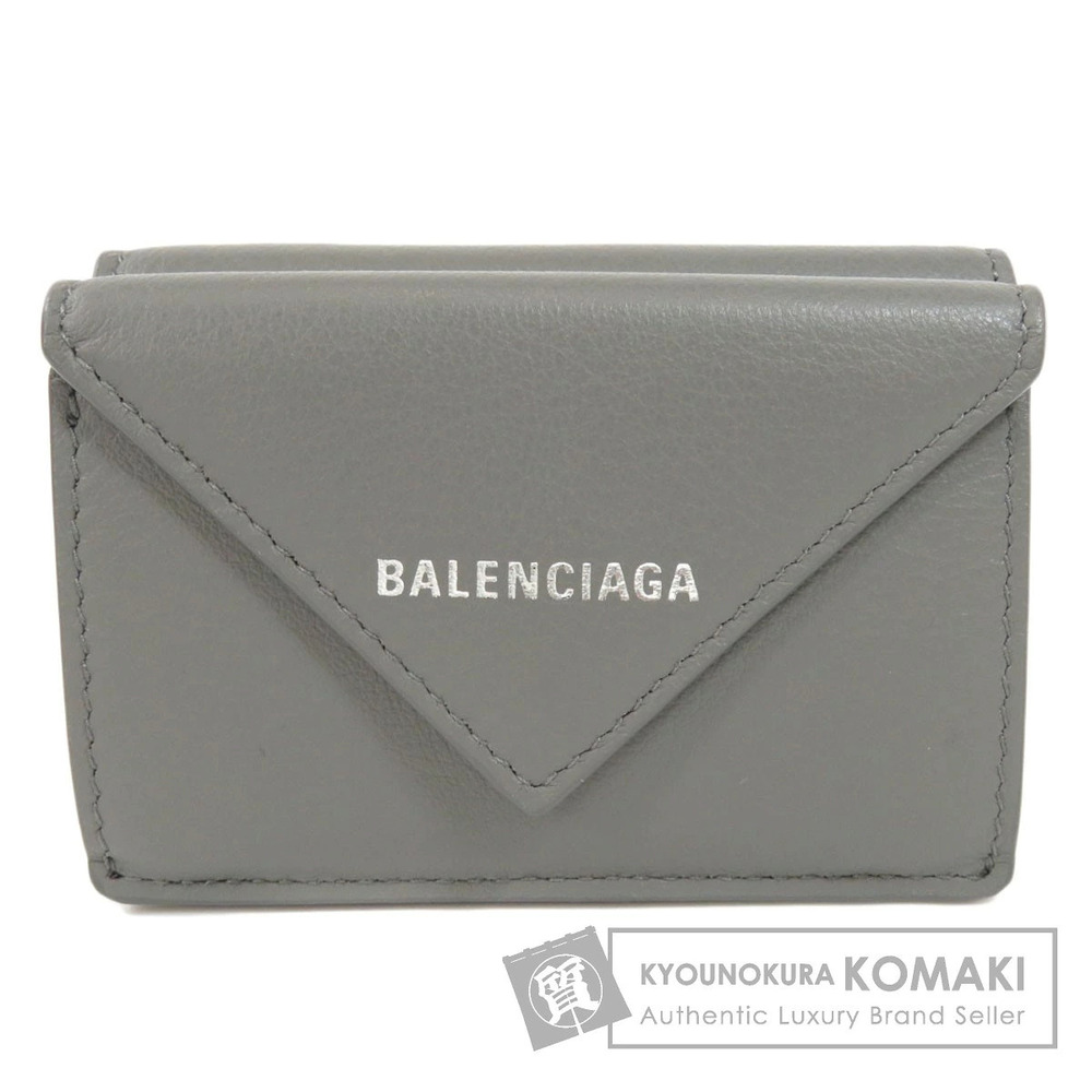 Balenciaga Paper Wallet Bi fold Wallet Calfskin